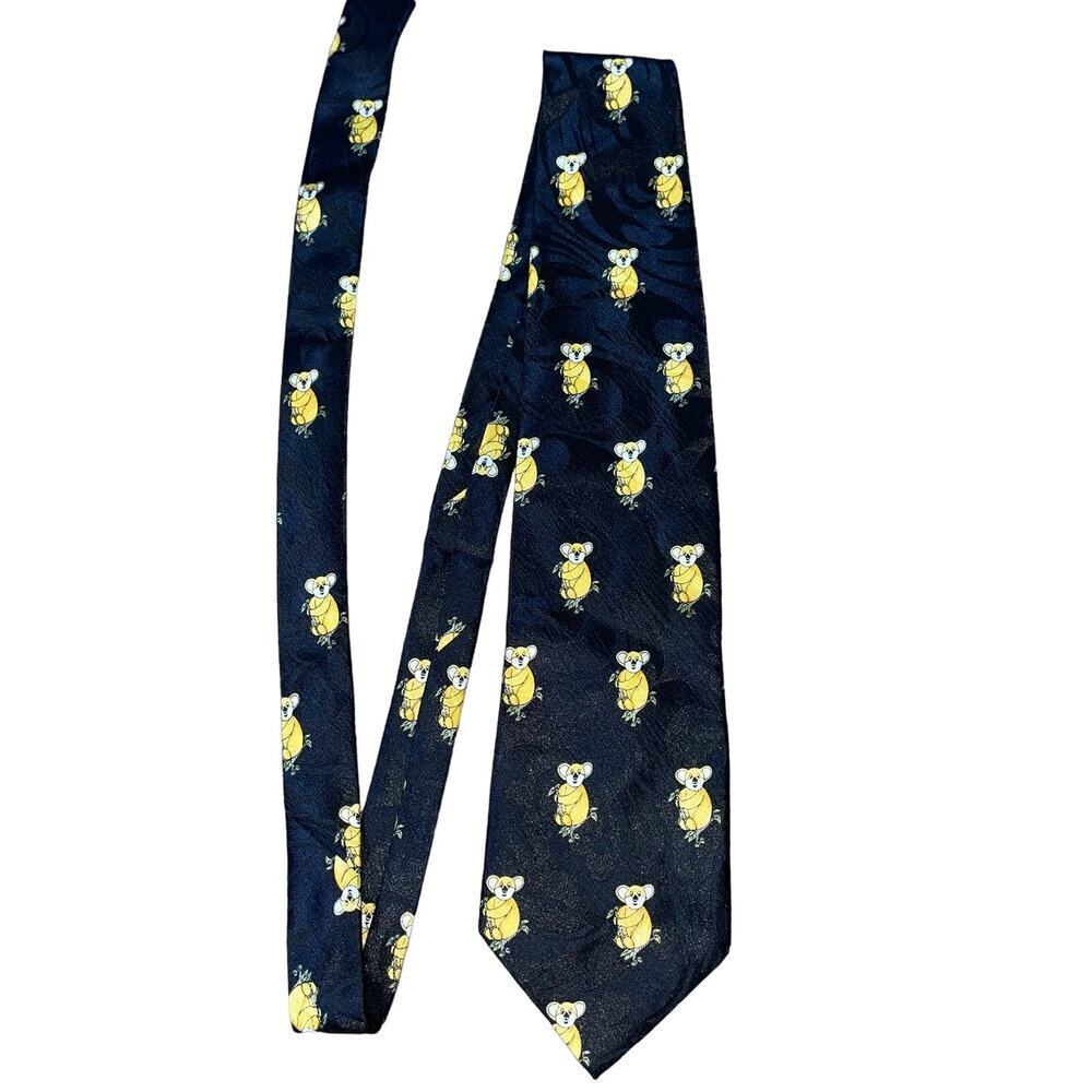 Gold City Koala necktie Handmade Novelty black men's tie unique